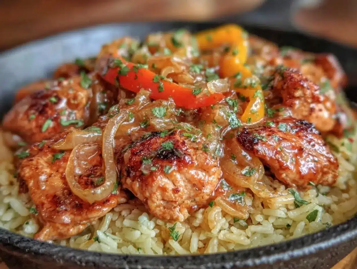 Easy Skillet Chicken Fajita Rice preparation steps