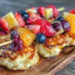 fluffy mini pancake skewers - featured image