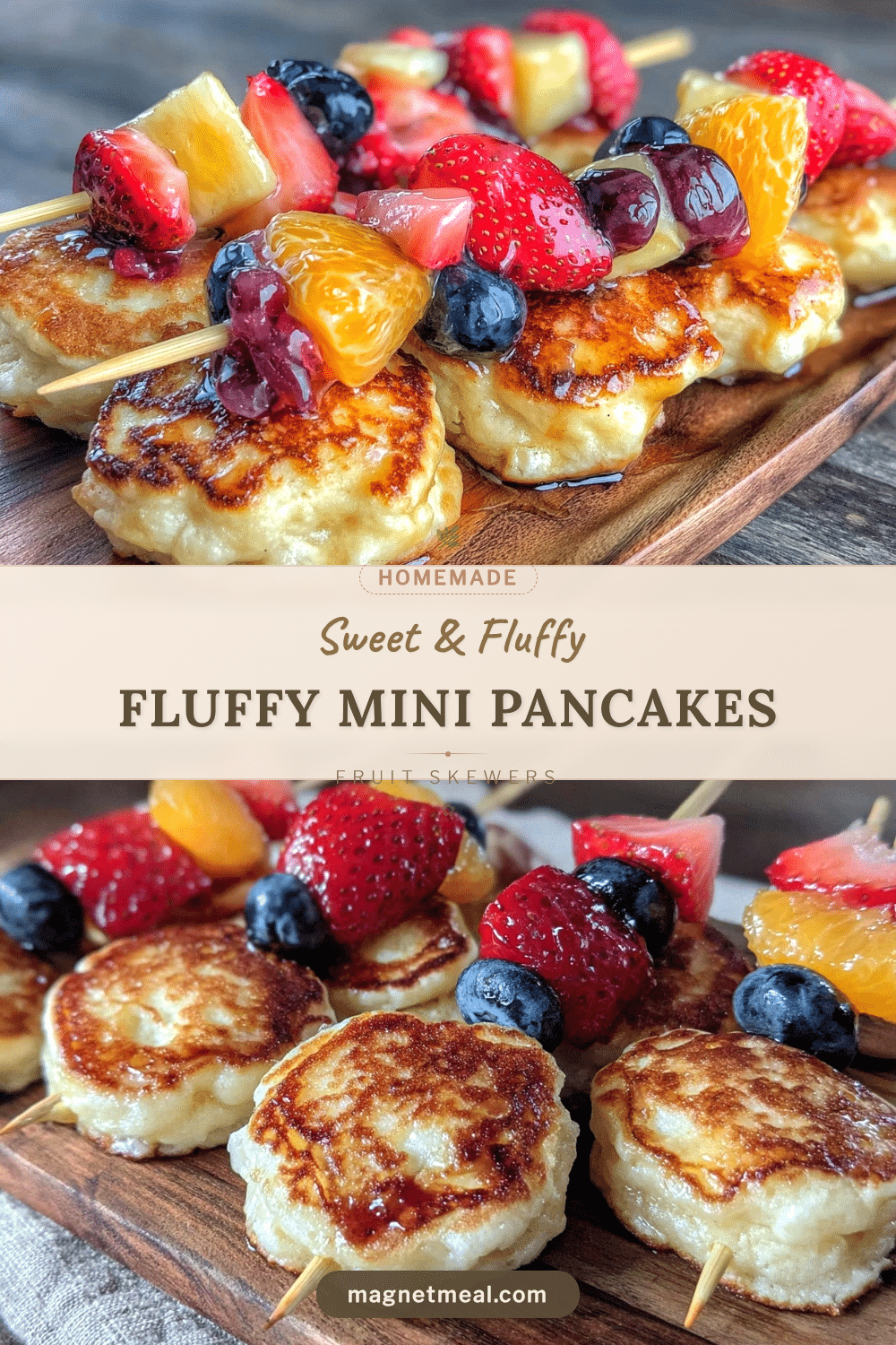 fluffy mini pancake skewers recipe