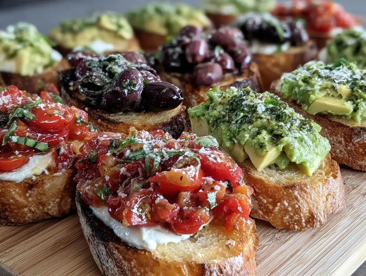 fresh bruschetta bar preparation steps