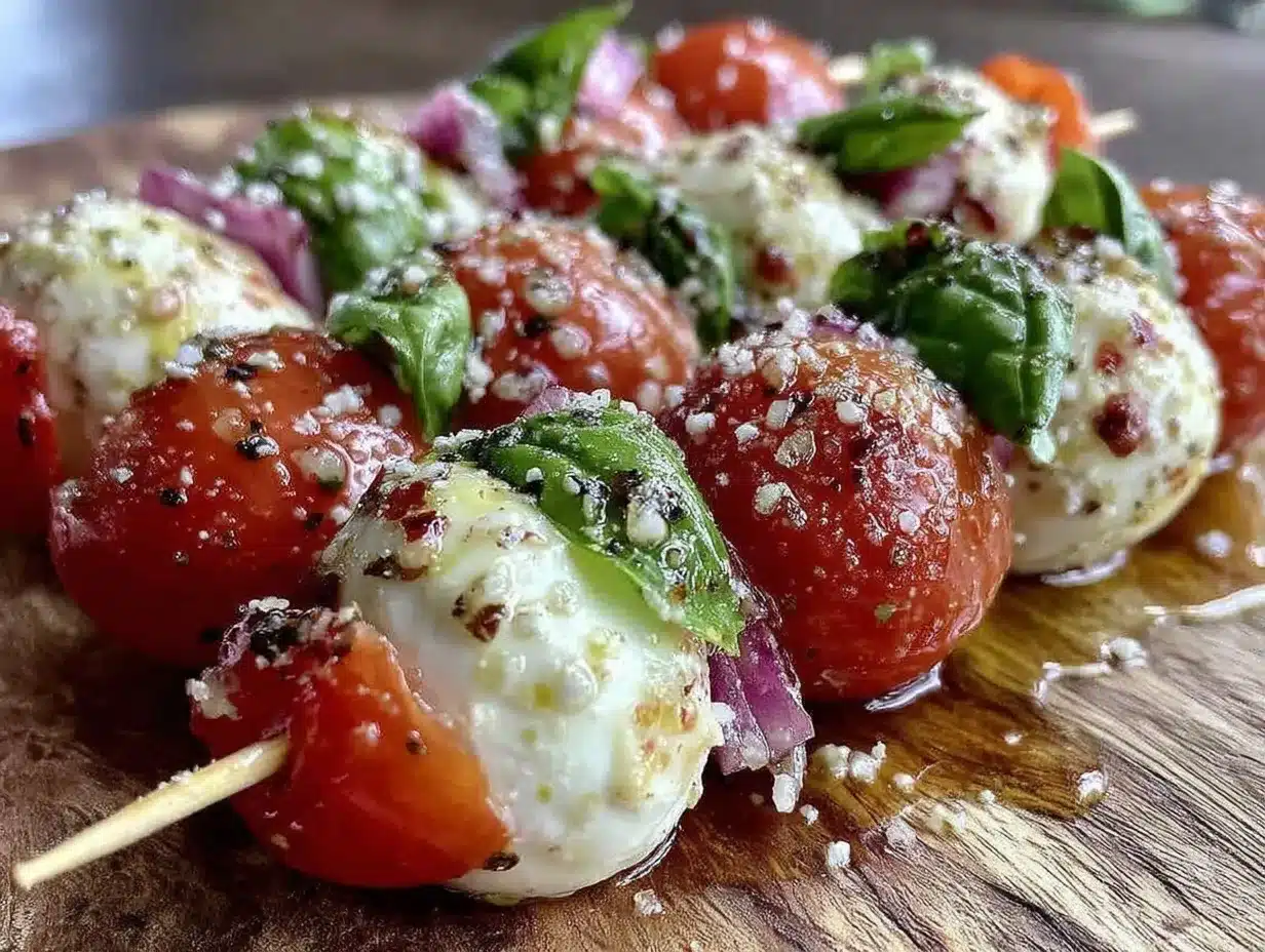 Fresh Caprese Salad Skewers preparation steps
