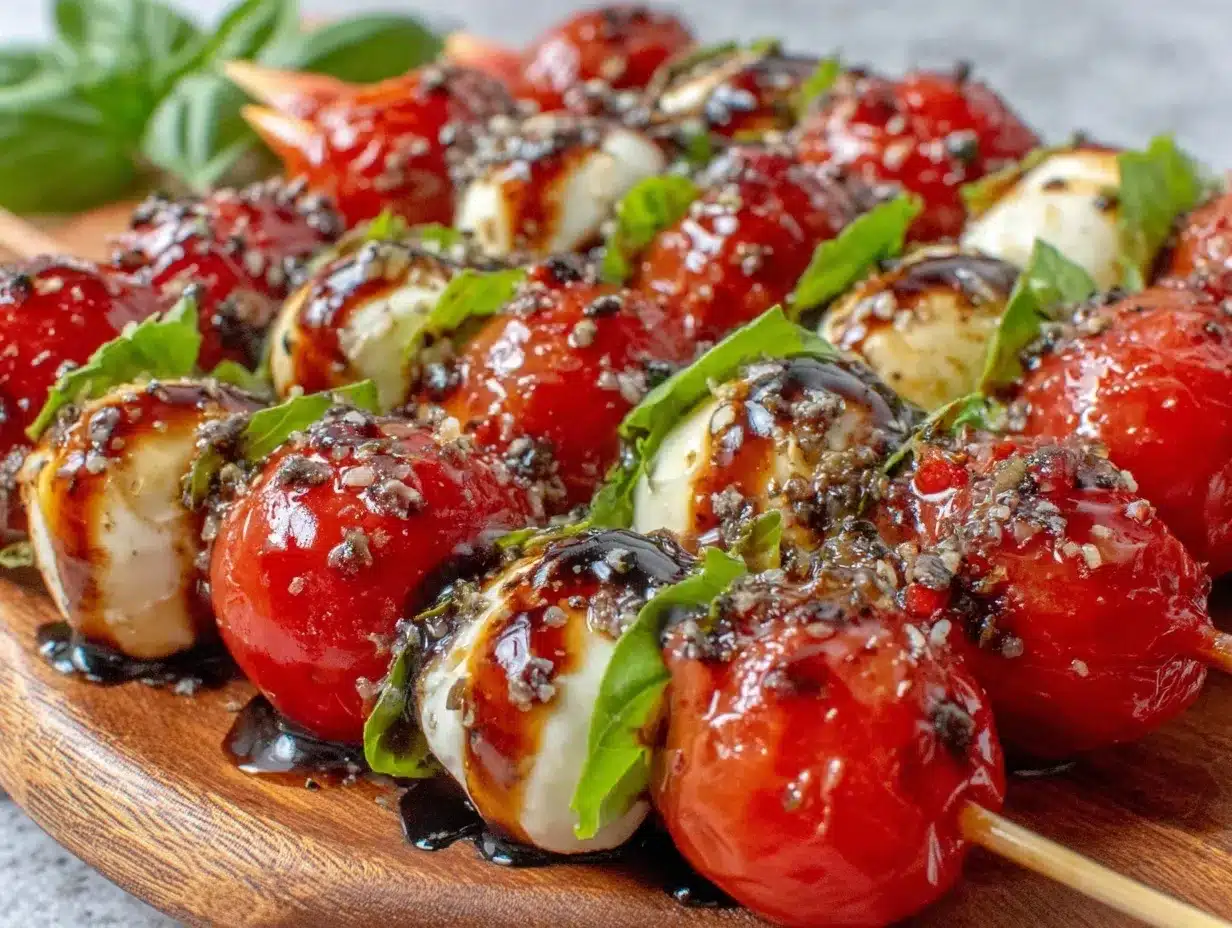 fresh Caprese skewers preparation steps