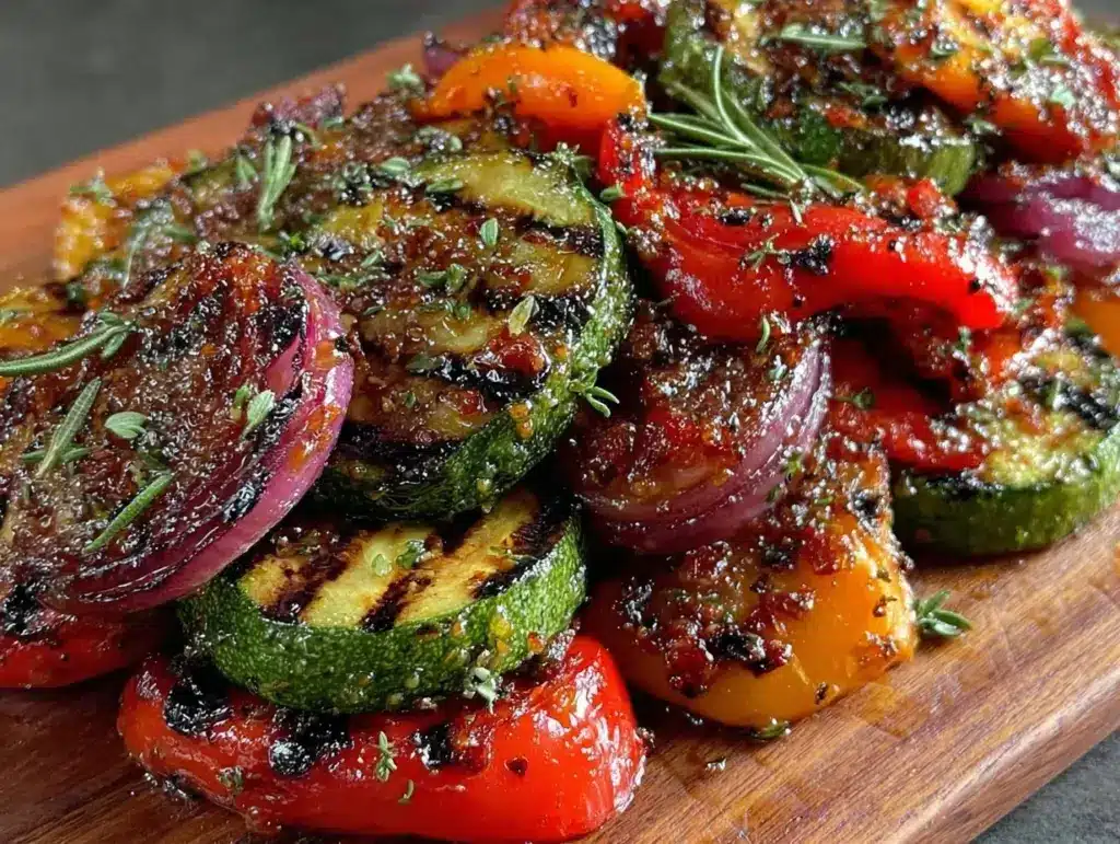 fresh grilled mediterranean vegetable platter - featured image