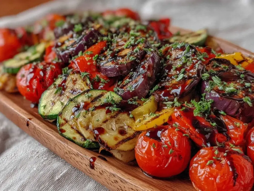 fresh grilled vegetable platter - featured image
