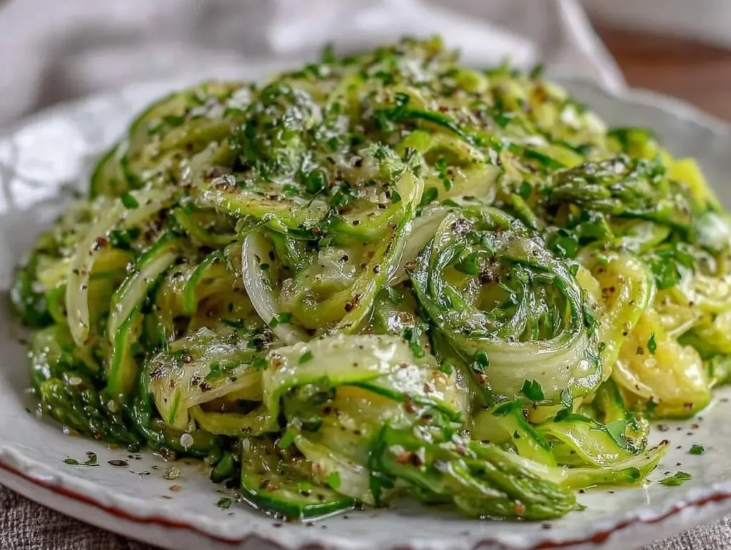 fresh shaved asparagus salad - featured image