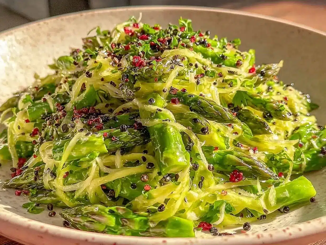 fresh shaved asparagus salad preparation steps