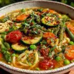 fresh spring minestrone soup - featured image