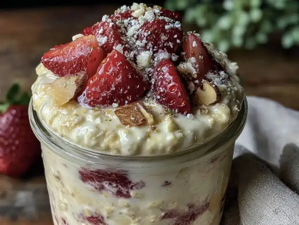 fresh strawberry overnight oats - featured image
