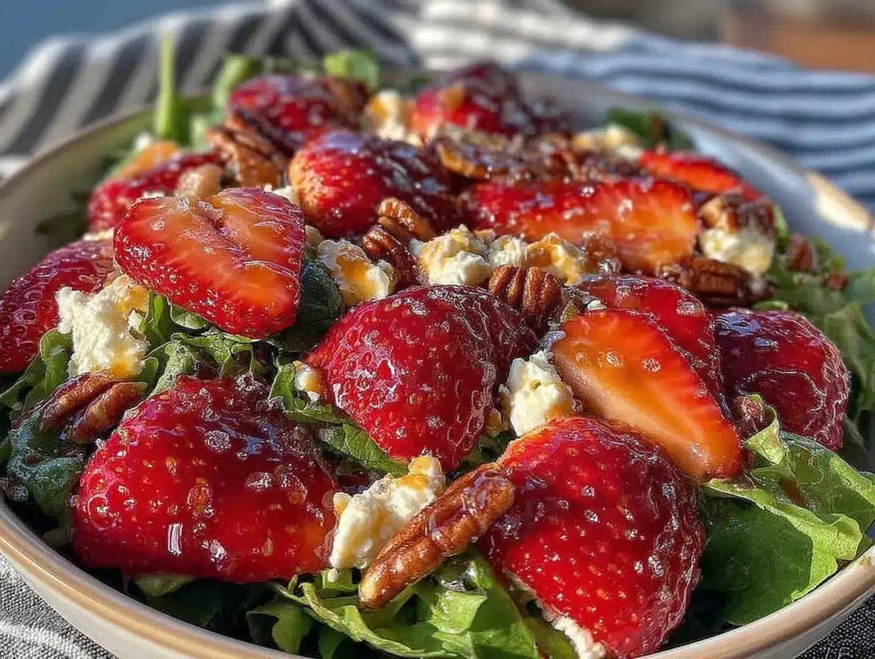 fresh strawberry salad preparation steps