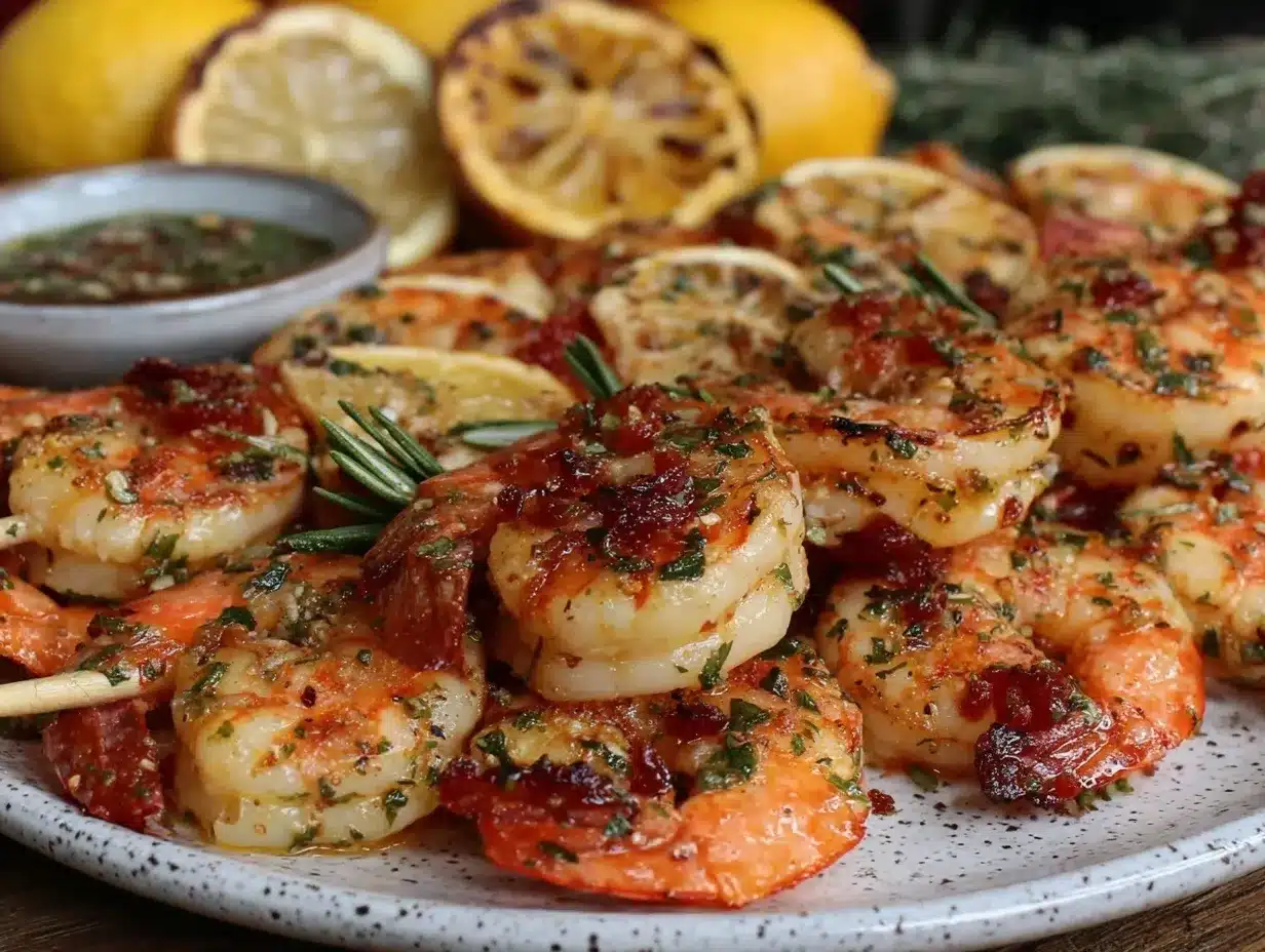 grilled lemon herb shrimp skewers preparation steps