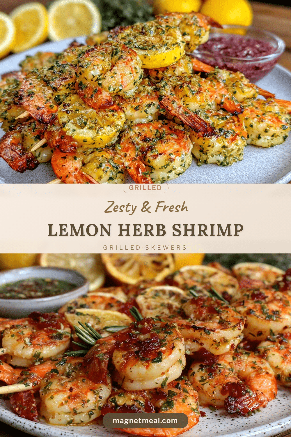 grilled lemon herb shrimp skewers recipe