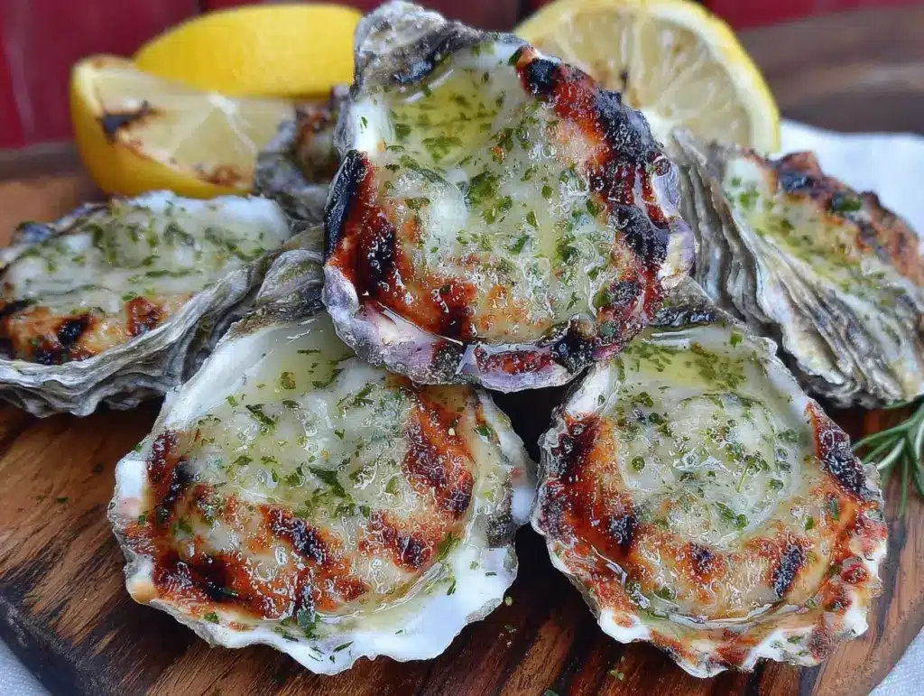 grilled oysters with garlic butter - featured image
