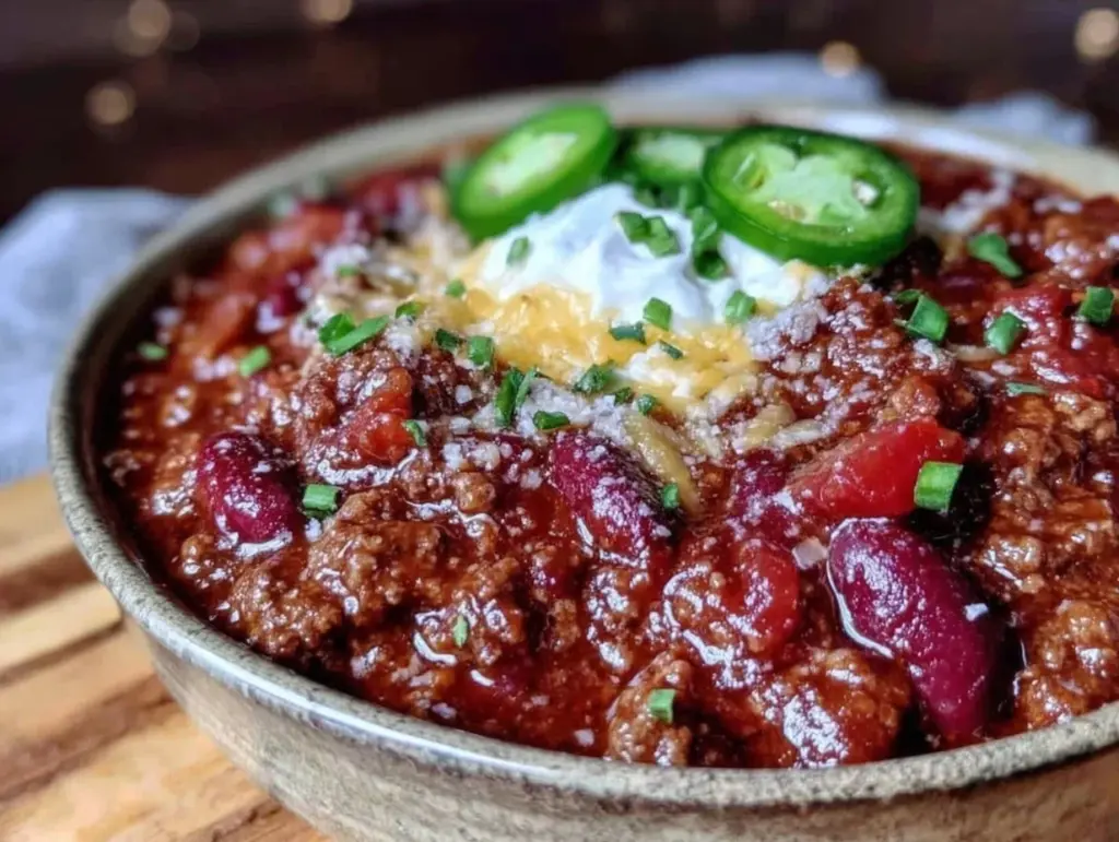 homemade chili with beans - featured image