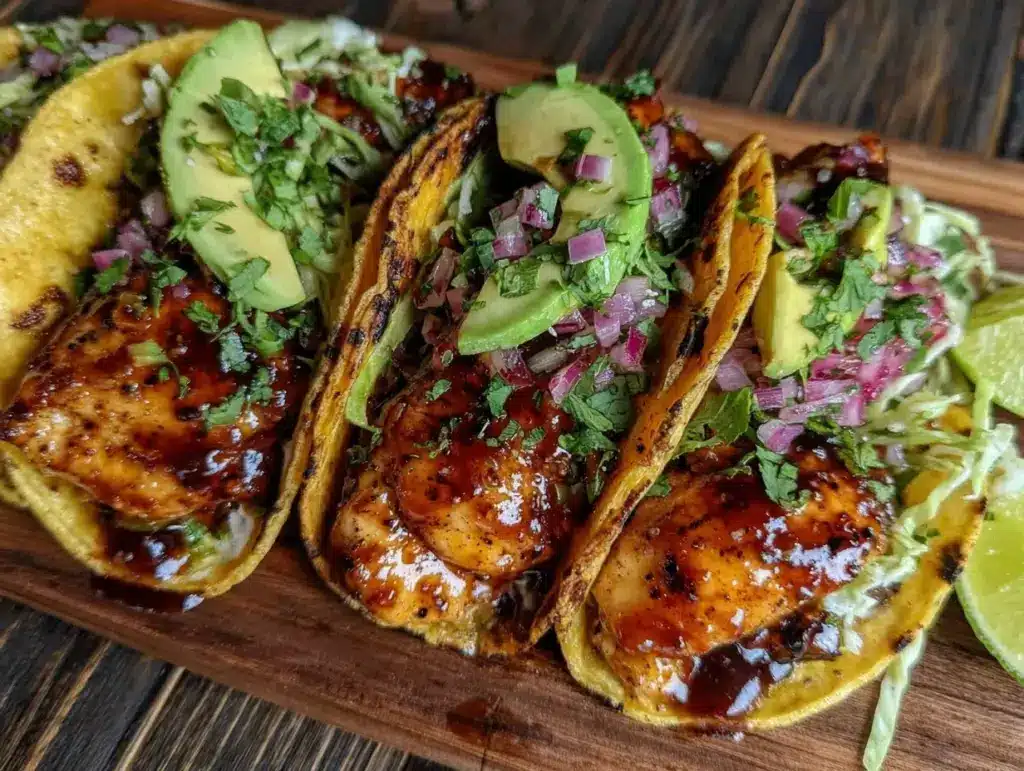 honey lime chicken tacos - featured image