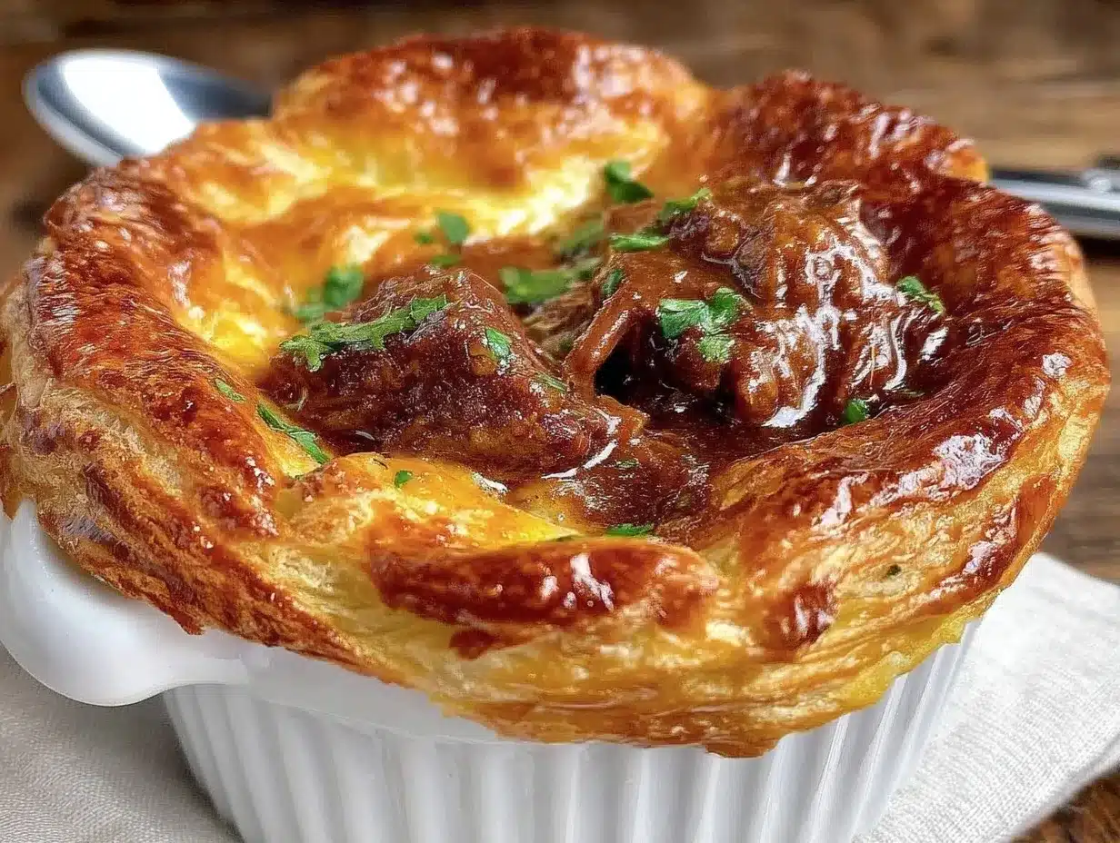 Irish beef and Guinness pot pie preparation steps