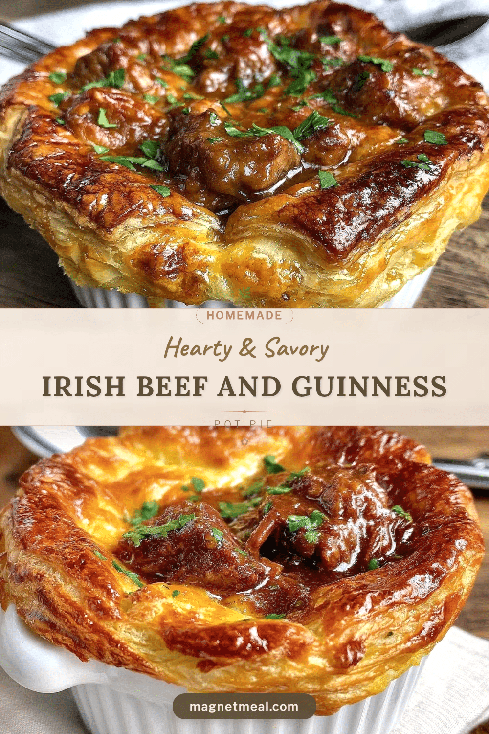 Irish beef and Guinness pot pie recipe