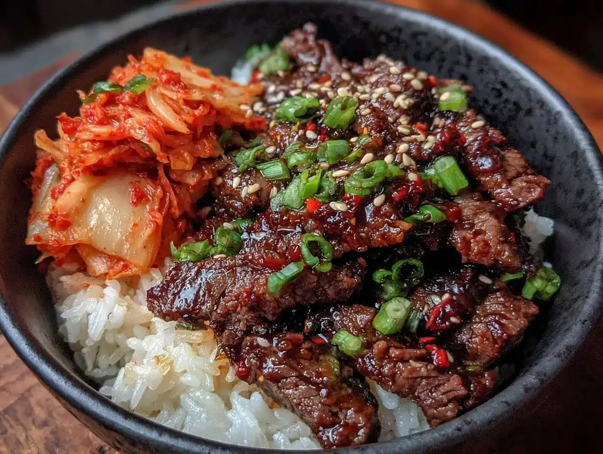 Korean beef bowl recipe preparation steps
