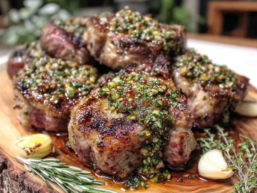 lamb chops with fresh mint chimichurri - featured image