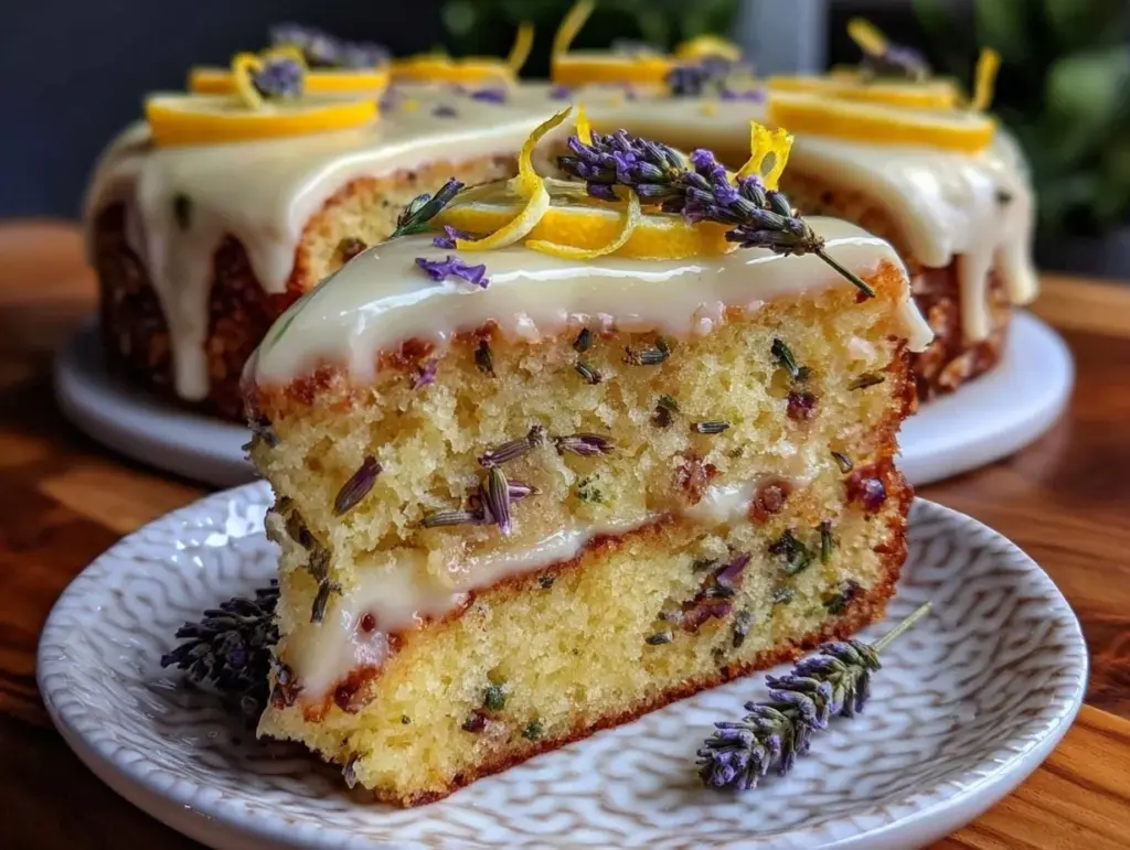 moist lemon lavender cake - featured image