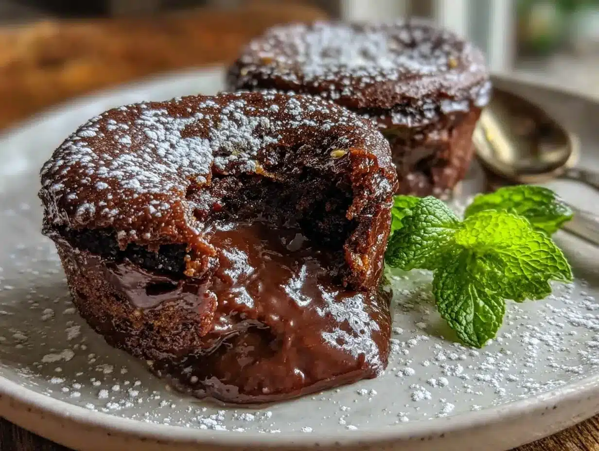 molten chocolate soufflés for two preparation steps