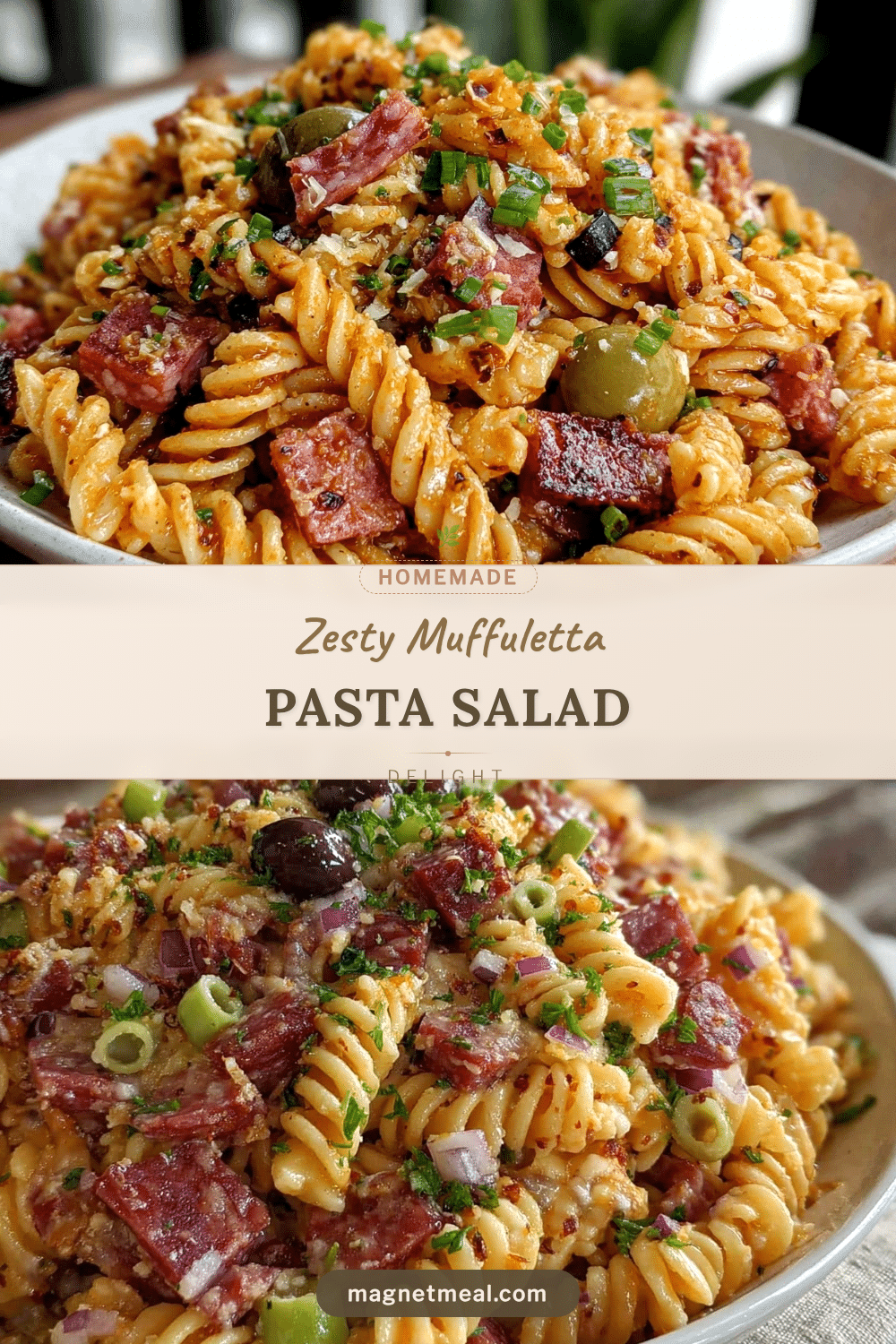 Muffuletta pasta salad recipe