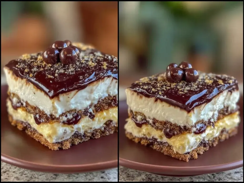 No-Bake Creamy Chocolate Eclair Cake - featured image