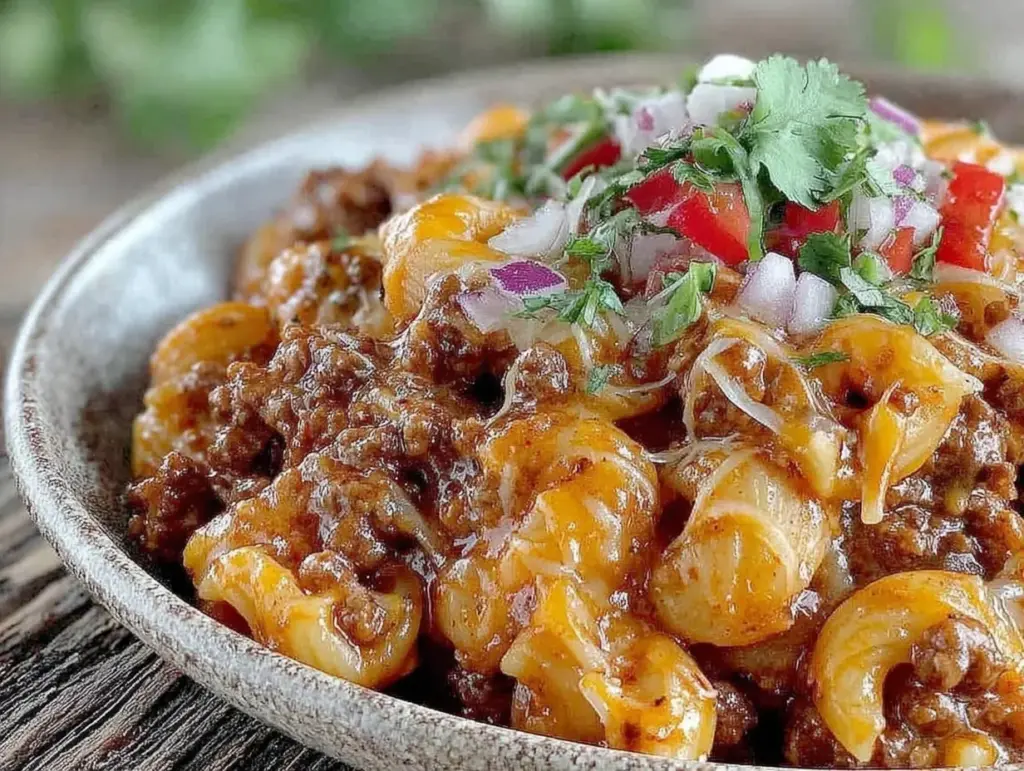 one-pot beef taco pasta - featured image