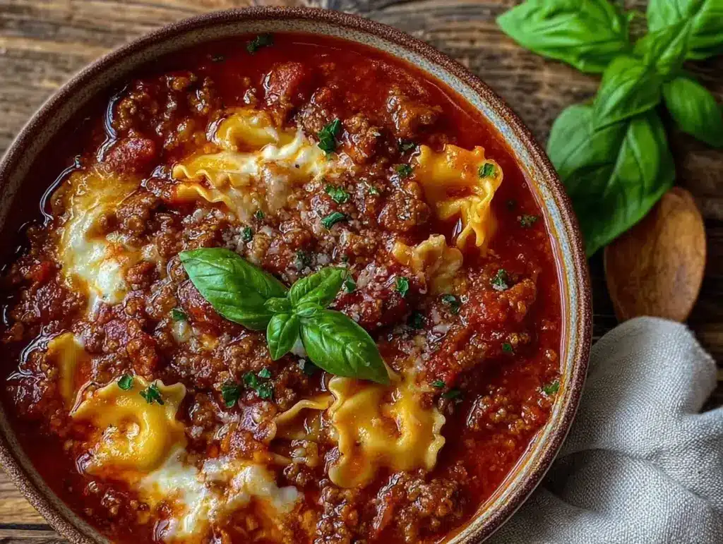 one-pot lasagna soup recipe - featured image
