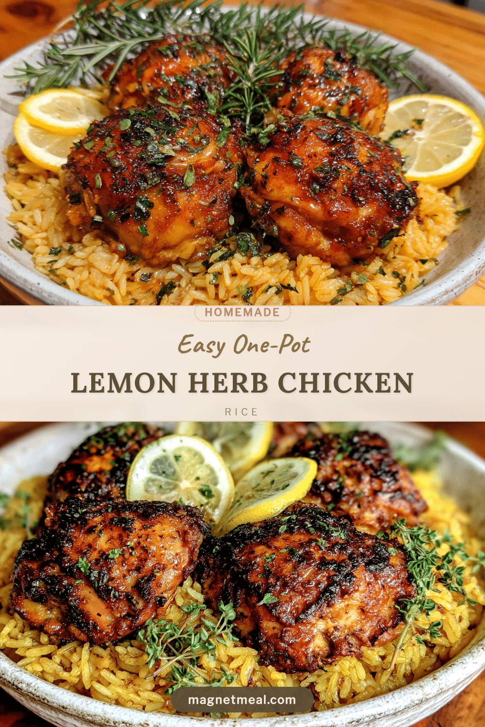 one-pot lemon herb chicken and rice recipe