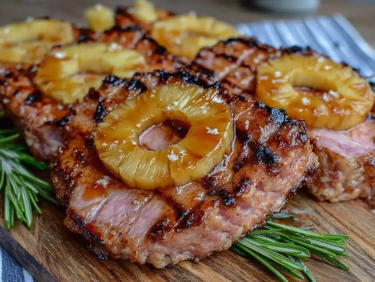 pineapple glazed ham steaks preparation steps