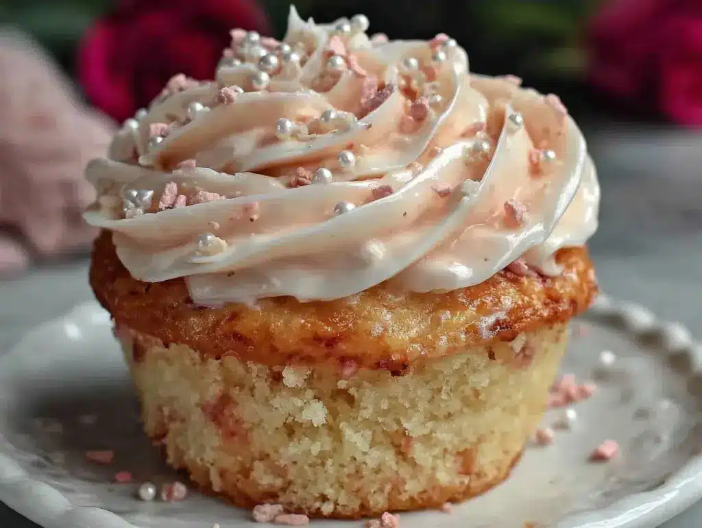 pink champagne cupcakes - featured image