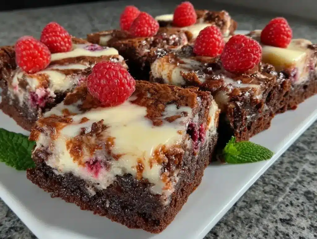 raspberry cheesecake brownies - featured image