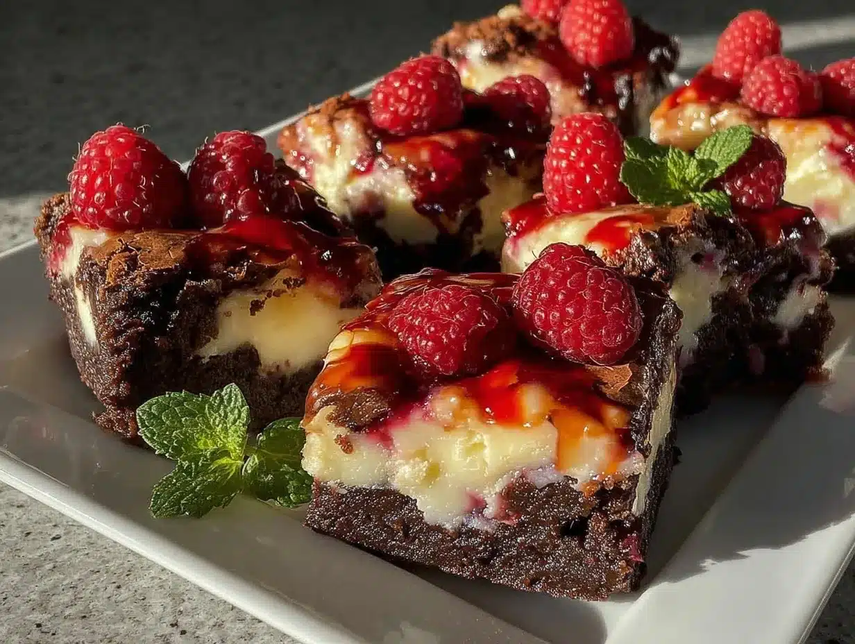 raspberry cheesecake brownies preparation steps