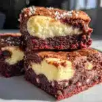 red velvet cheesecake swirl brownies - featured image