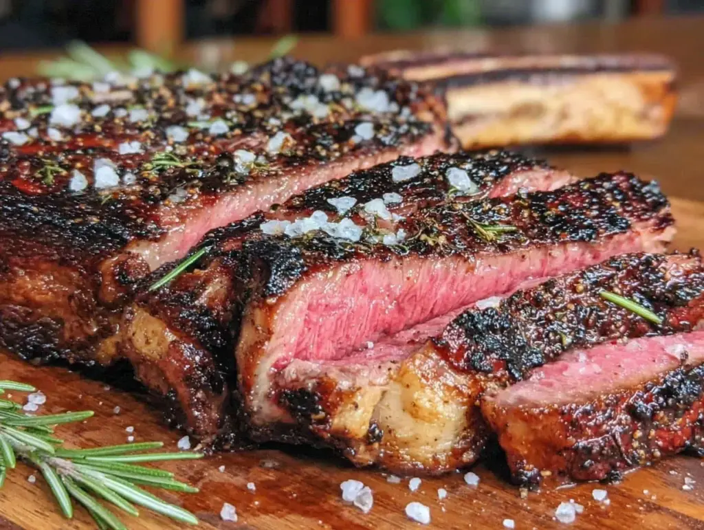 reverse sear tomahawk steak - featured image