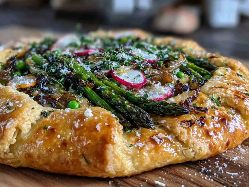 rustic spring vegetable galette - featured image