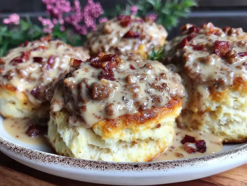 sausage gravy and biscuits - featured image
