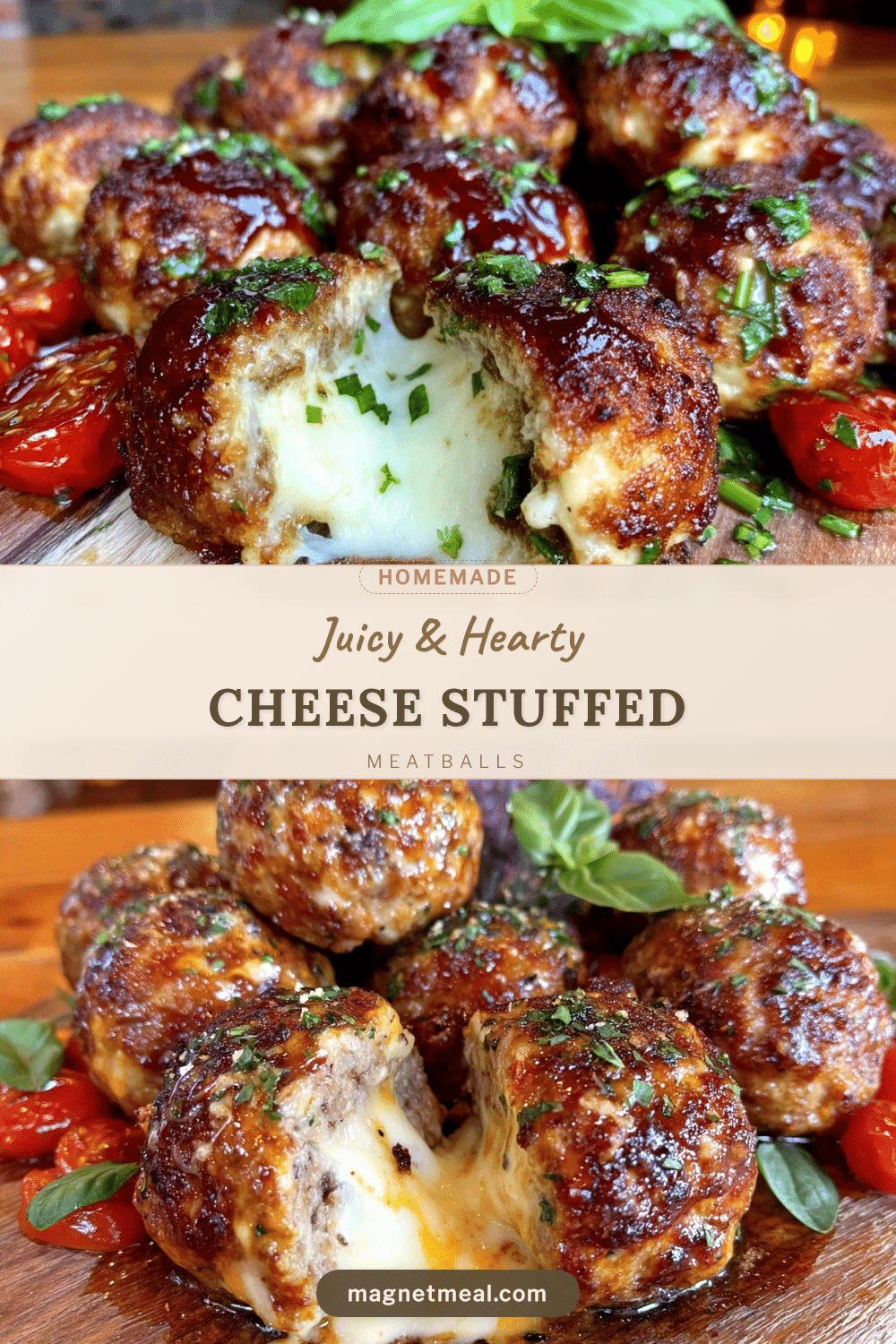 savory cheese stuffed meatballs recipe