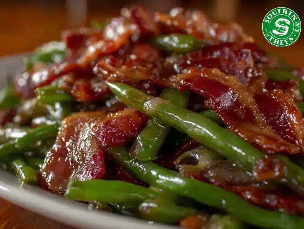 savory southern green beans with bacon - featured image