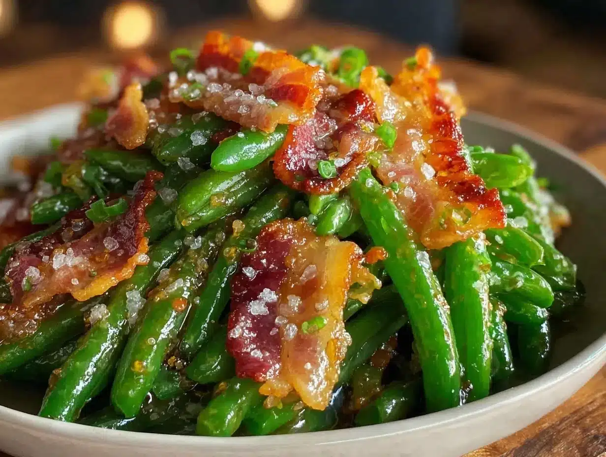 savory southern green beans with bacon preparation steps