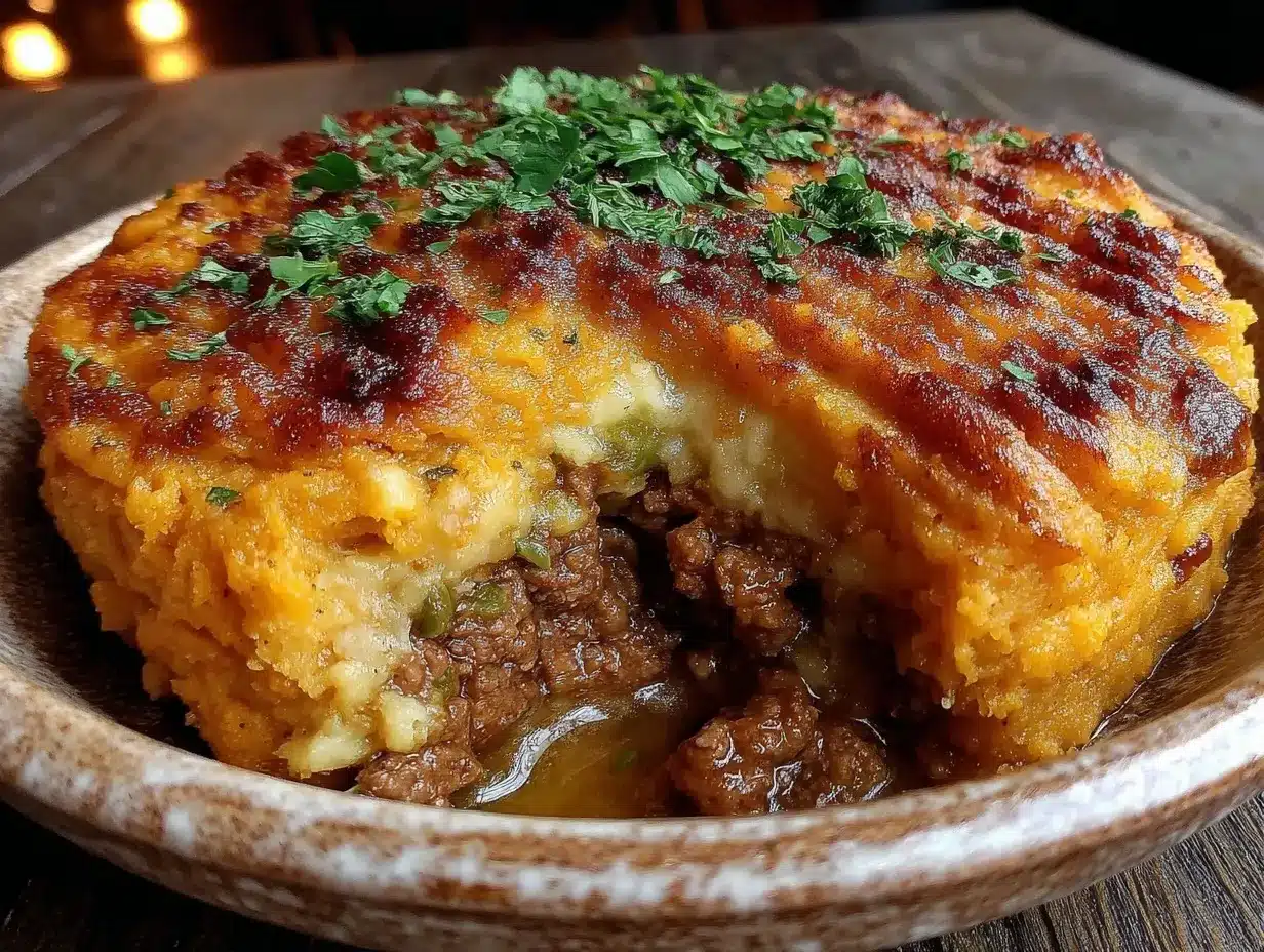 shepherds pie with sweet potato topping preparation steps