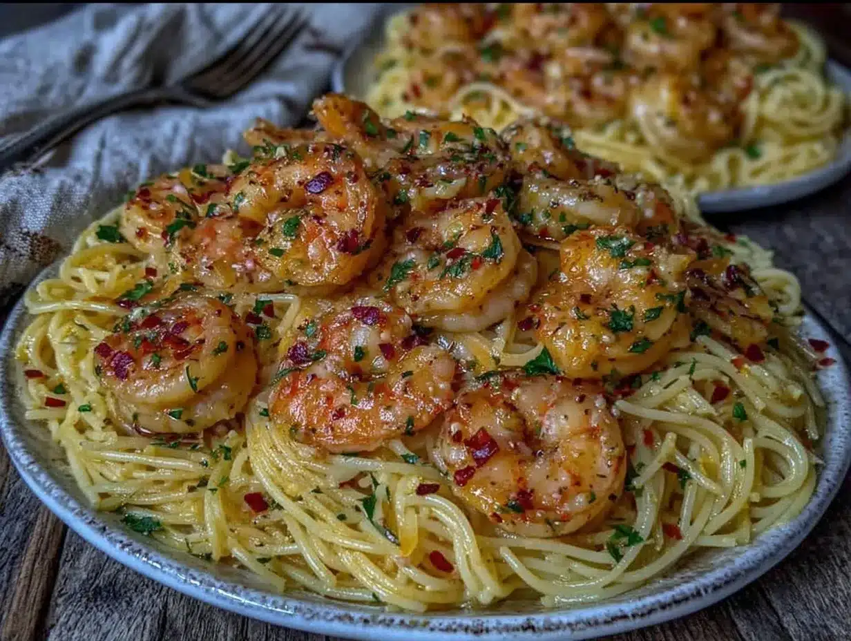 shrimp scampi with angel hair pasta preparation steps