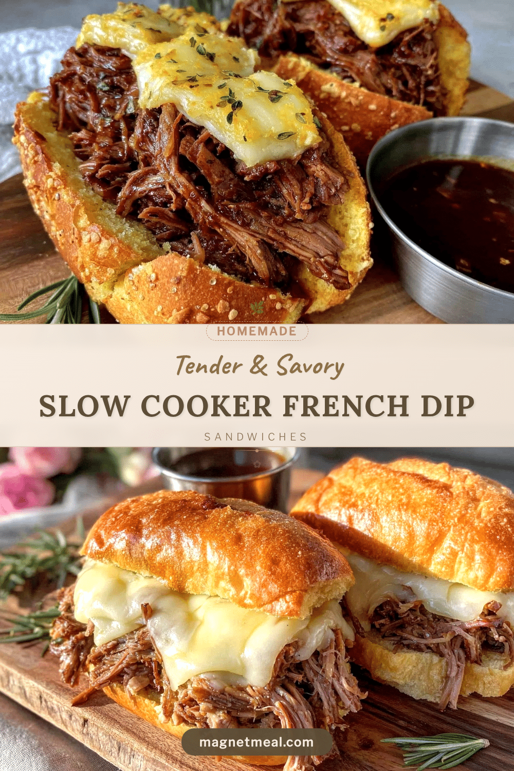 slow cooker french dip sandwiches recipe