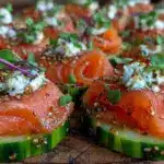 smoked salmon cucumber bites - featured image