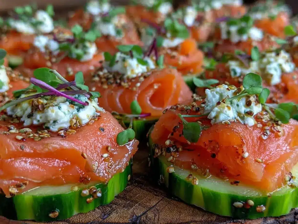 smoked salmon cucumber bites preparation steps