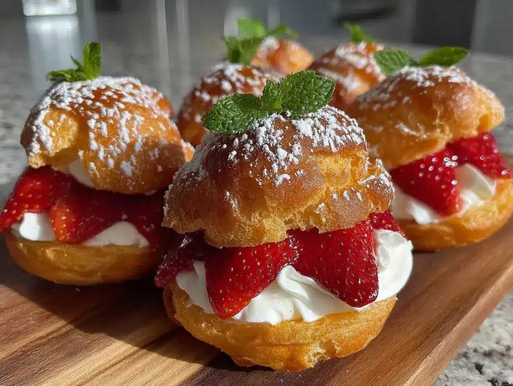 strawberry cream puffs - featured image