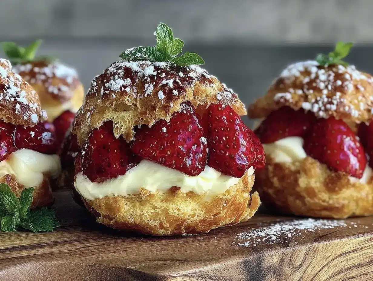 strawberry cream puffs preparation steps