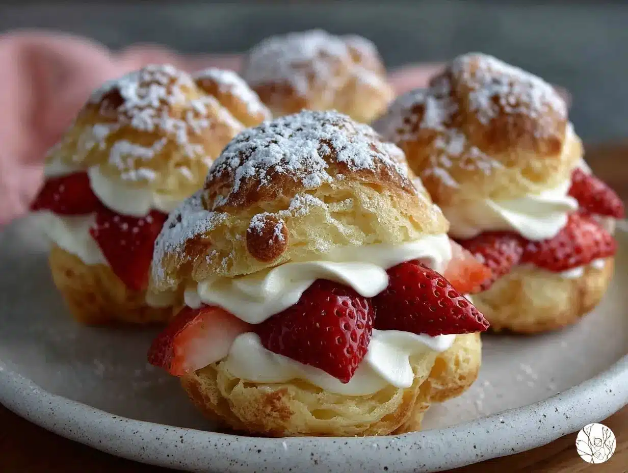strawberry cream puffs preparation steps