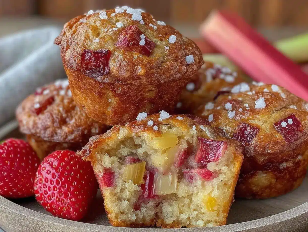 strawberry rhubarb muffins preparation steps