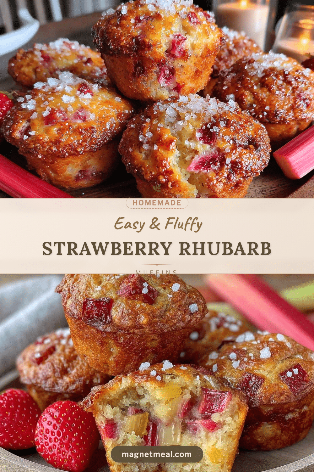 strawberry rhubarb muffins recipe